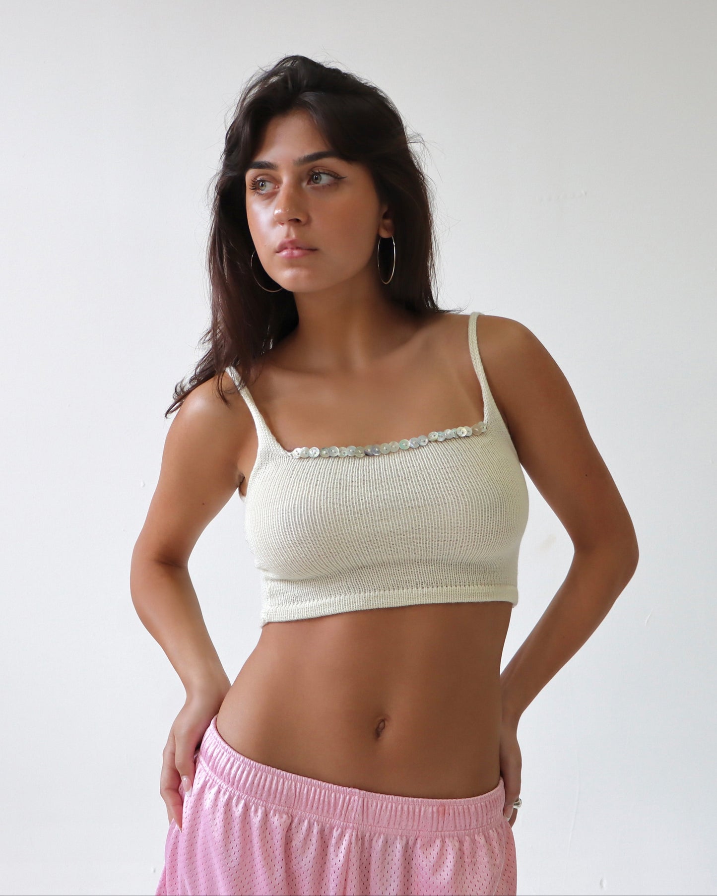 The Cropped Cami - Mother of Pearl