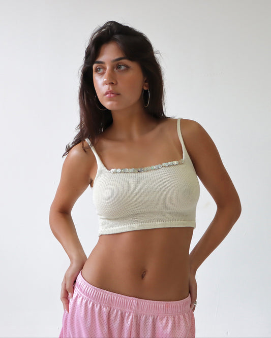 The Cropped Cami - Mother of Pearl